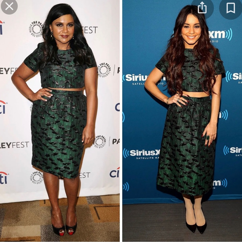 Topshop Poppy Green Midi Skirt Size 2